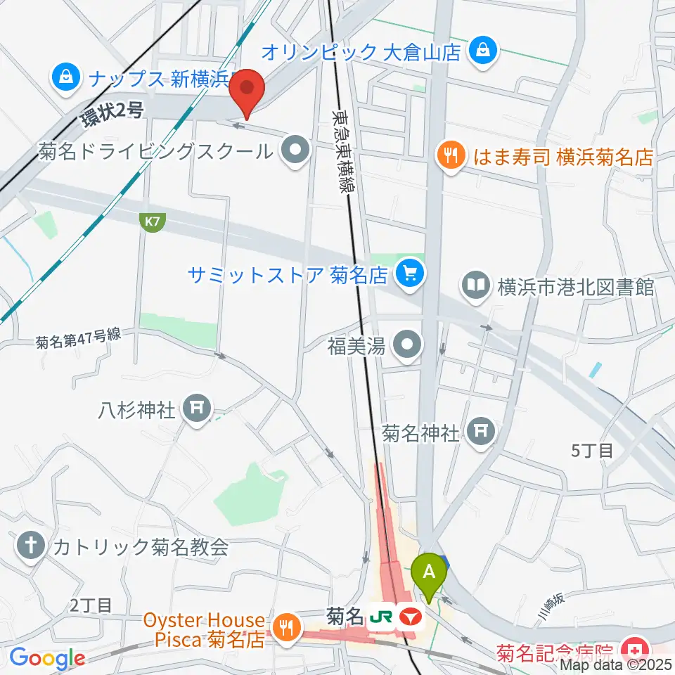菊名JAM周辺のホテル一覧地図