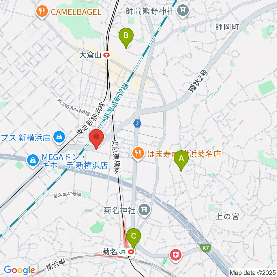 菊名JAM周辺のホテル一覧地図