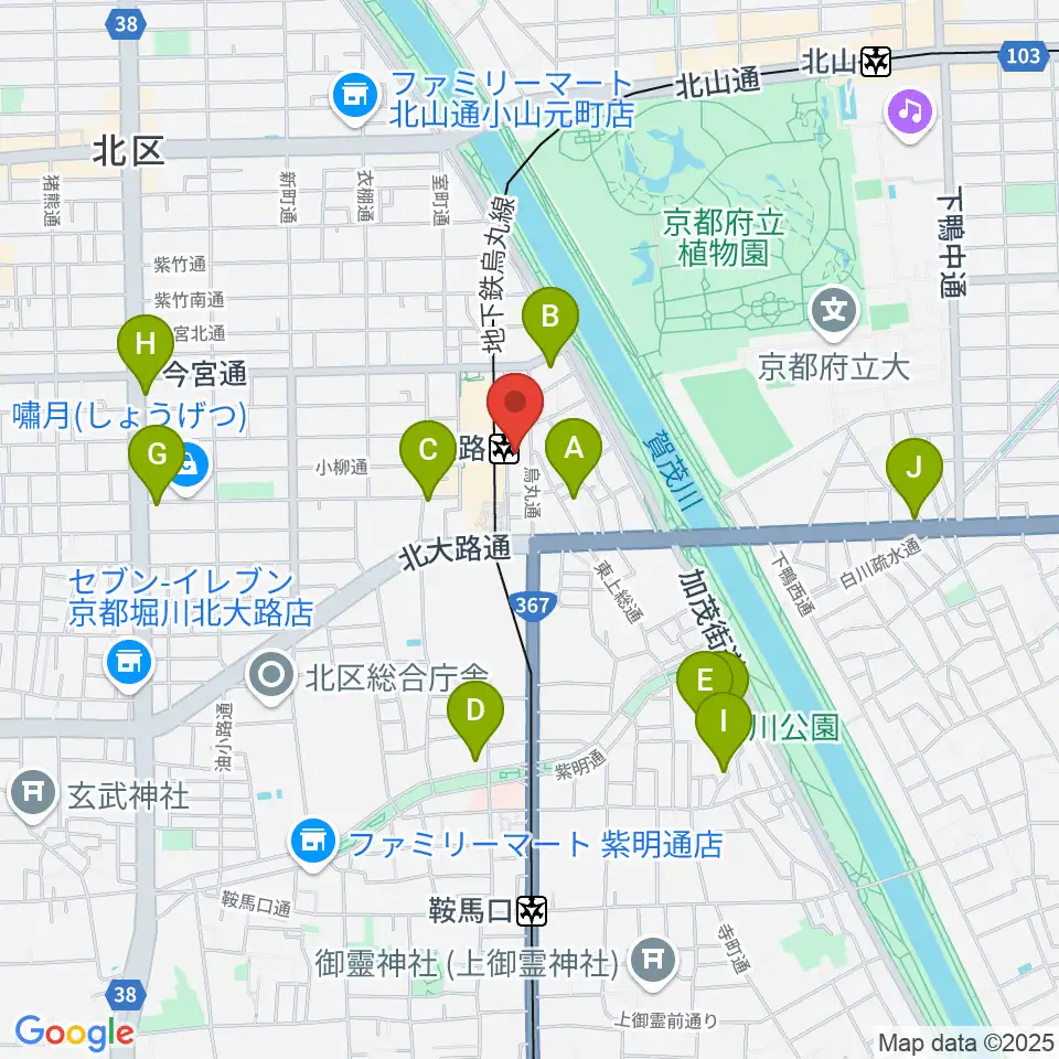 京都ミュージックラボ周辺のホテル一覧地図