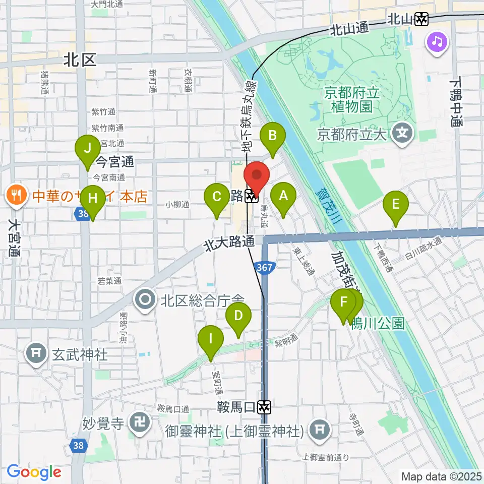 京都ミュージックラボ周辺のホテル一覧地図
