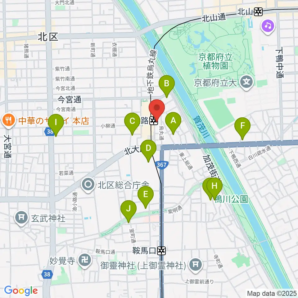 京都ミュージックラボ周辺のホテル一覧地図
