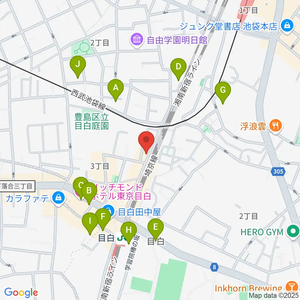 グランキャンミュージック周辺のホテル一覧地図