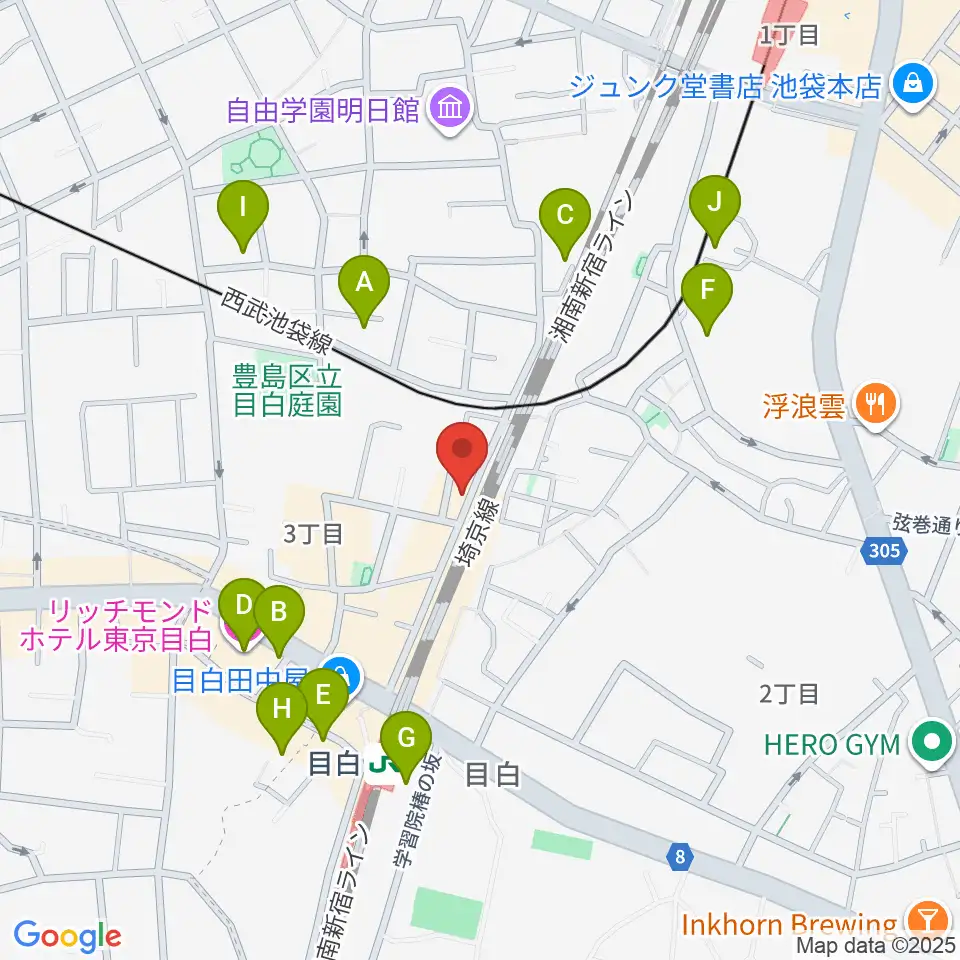 グランキャンミュージック周辺のホテル一覧地図