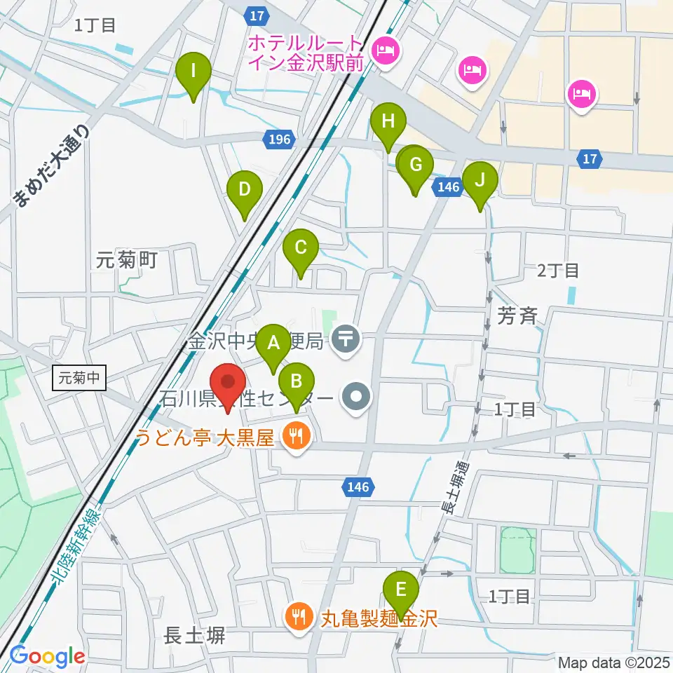 金沢科学技術大学校 Kist周辺のホテル一覧地図