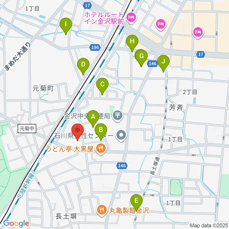 金沢科学技術大学校 Kist周辺のホテル一覧地図
