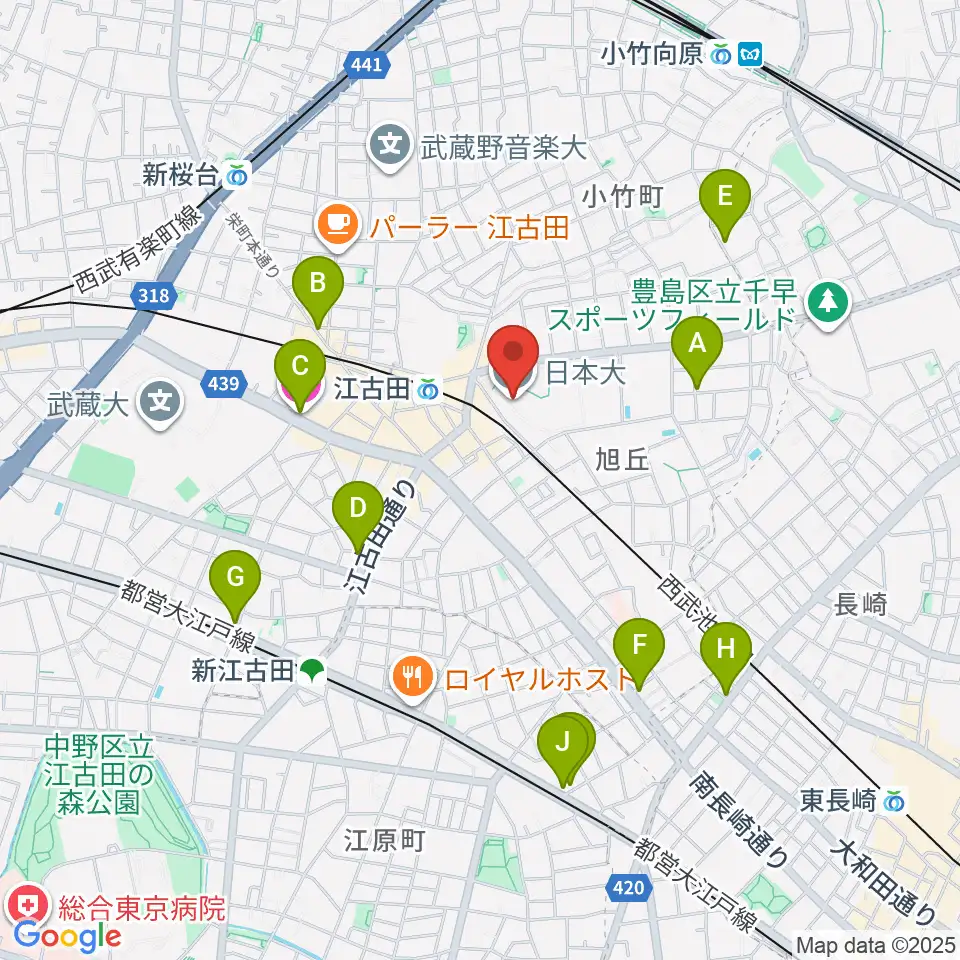 日本大学芸術学部 音楽学科周辺のホテル一覧地図