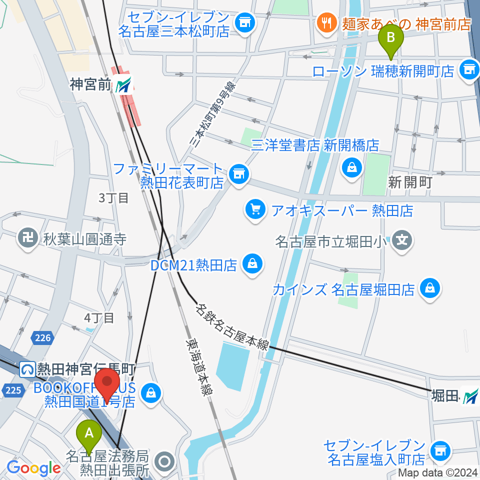 名古屋工学院専門学校周辺のホテル一覧地図