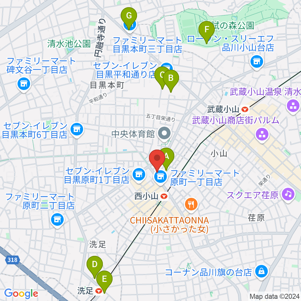  ミュージック＆ダンススタジオルーツ周辺のホテル一覧地図