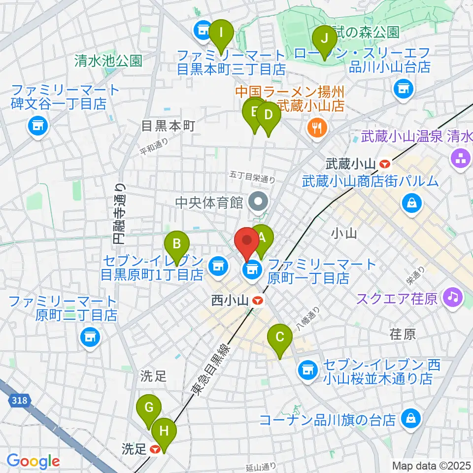 ミュージック&ダンススタジオルーツ周辺のホテル一覧地図