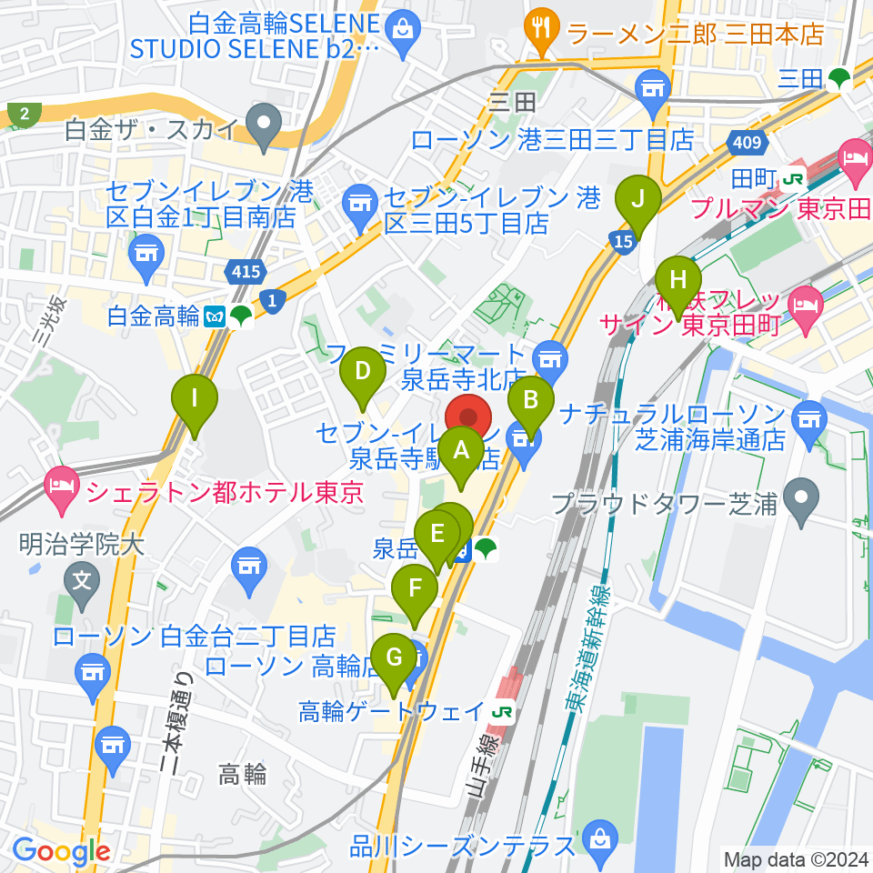 サンピアノ音楽教室周辺のホテル一覧地図