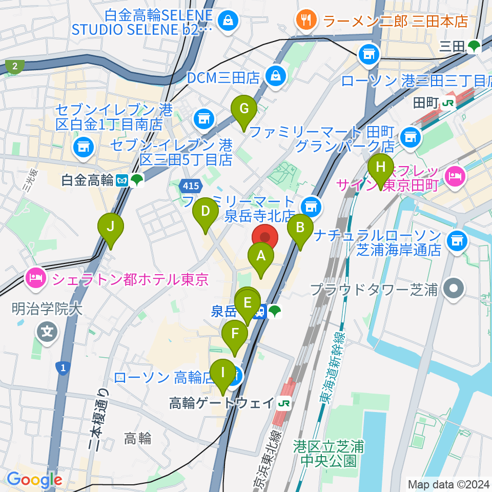 サンピアノ音楽教室周辺のホテル一覧地図