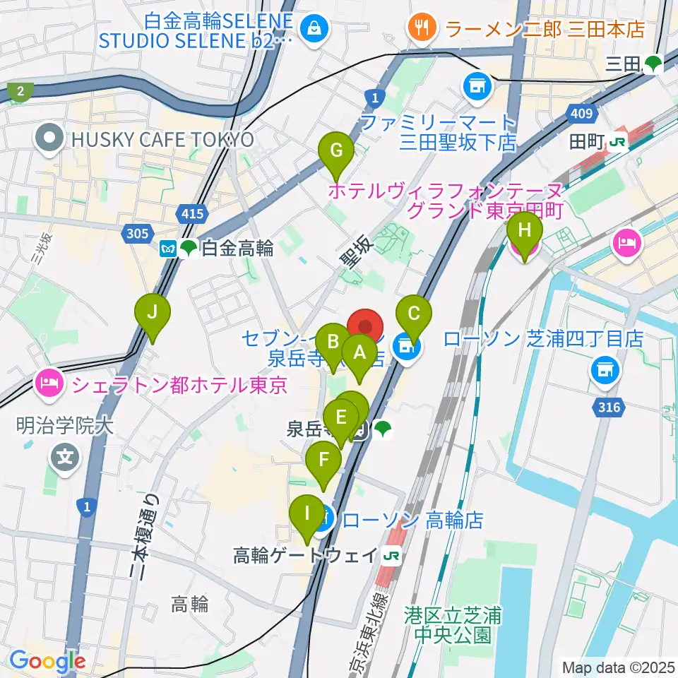 サンピアノ音楽教室周辺のホテル一覧地図