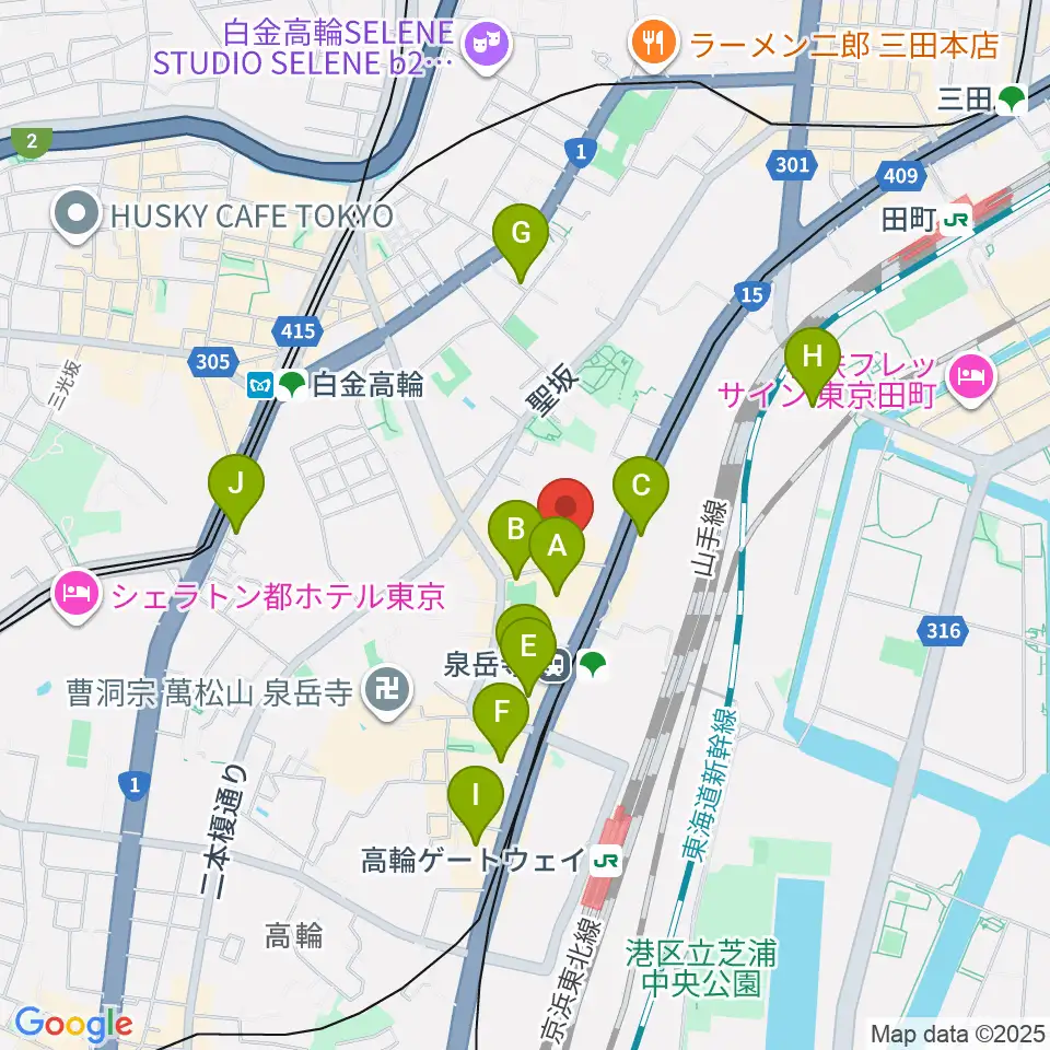 サンピアノ音楽教室周辺のホテル一覧地図