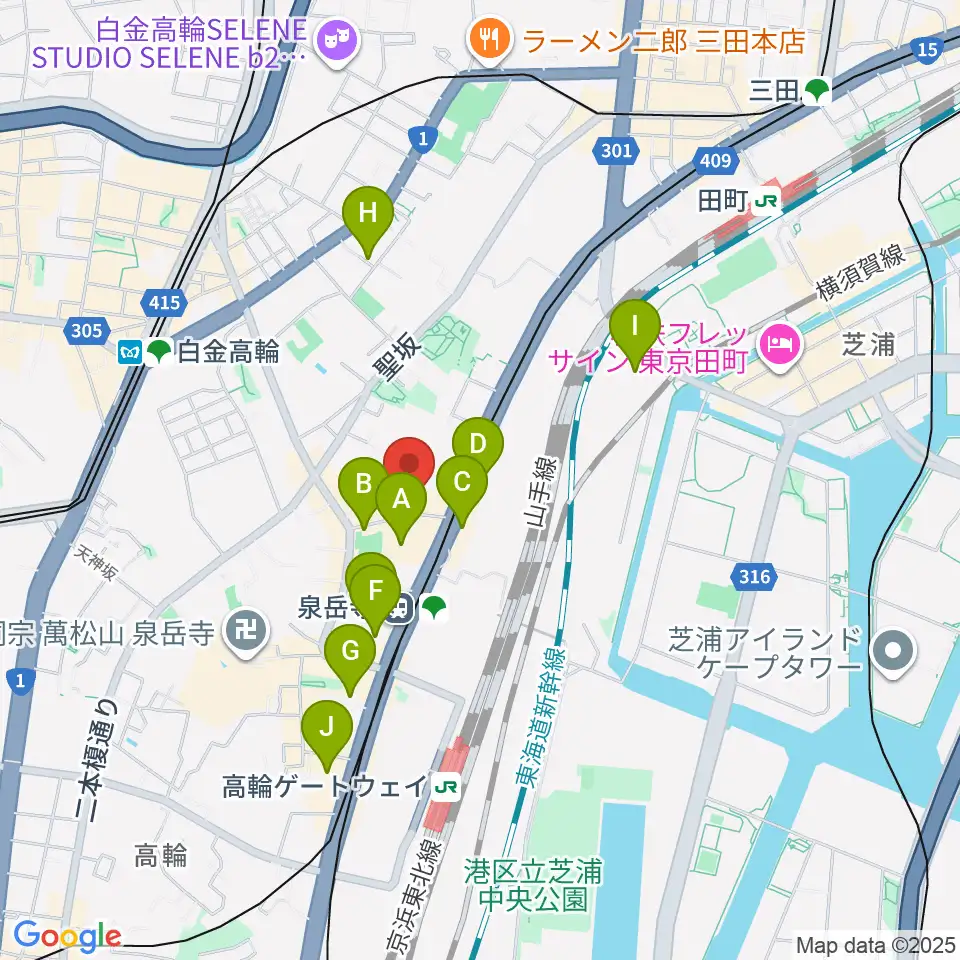 サンピアノ音楽教室周辺のホテル一覧地図