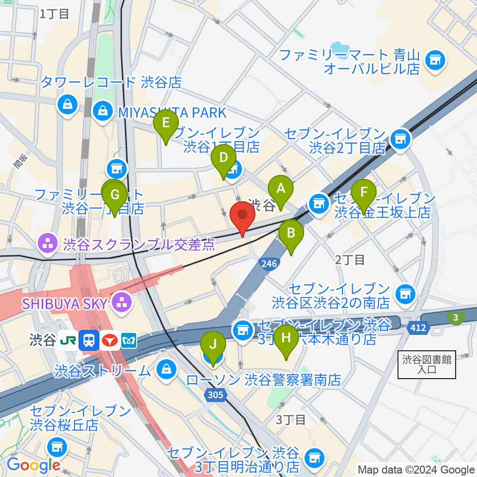 東京スクールオブミュージック専門学校渋谷周辺のホテル一覧地図