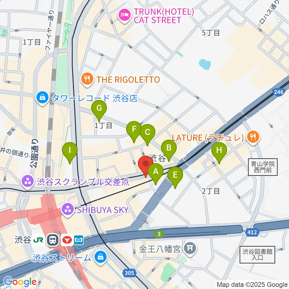 東京スクールオブミュージック専門学校渋谷周辺のホテル一覧地図