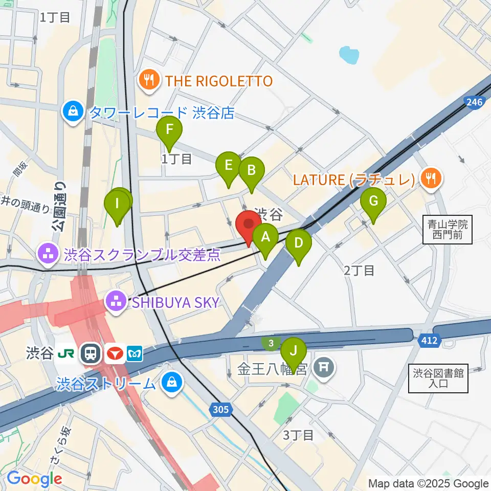 東京スクールオブミュージック専門学校渋谷周辺のホテル一覧地図