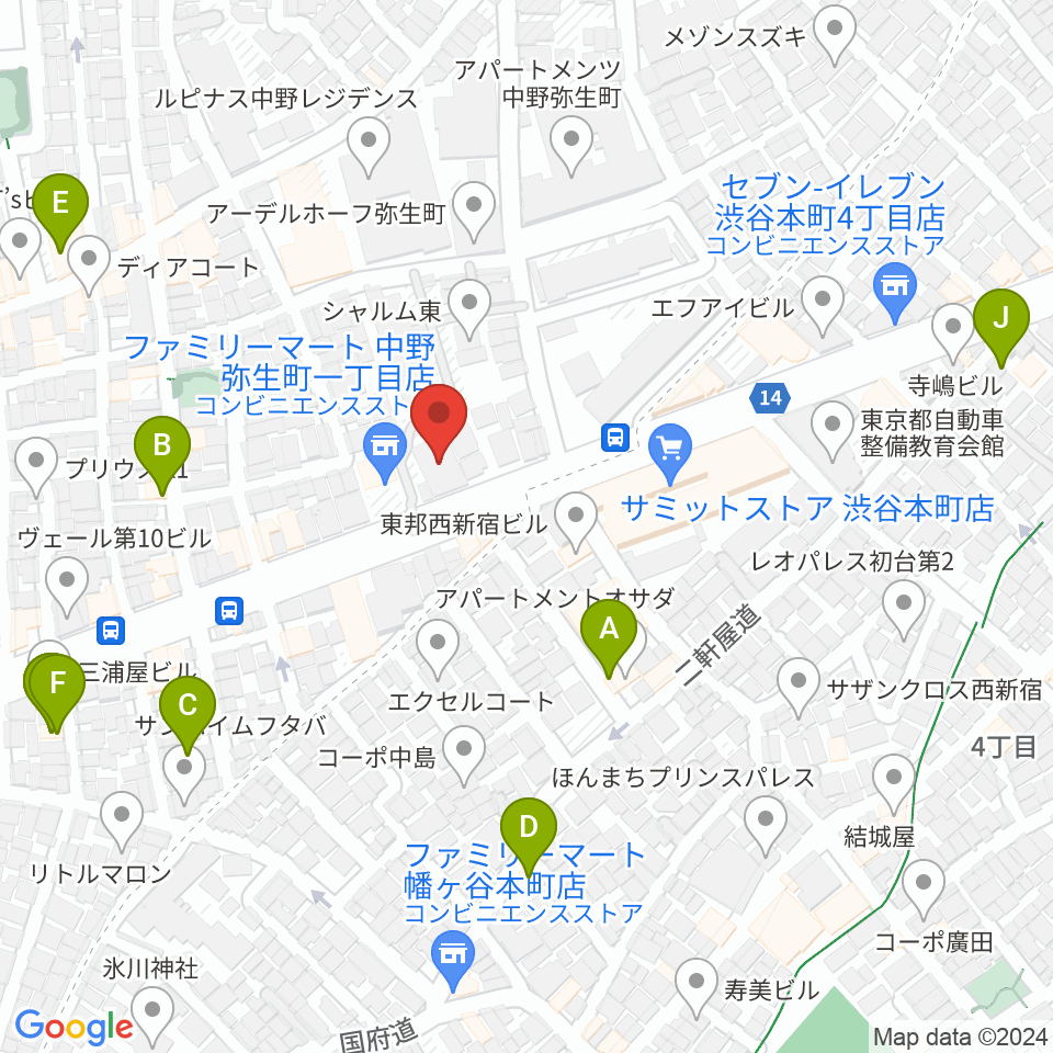 専門学校東京アナウンス学院周辺のホテル一覧地図