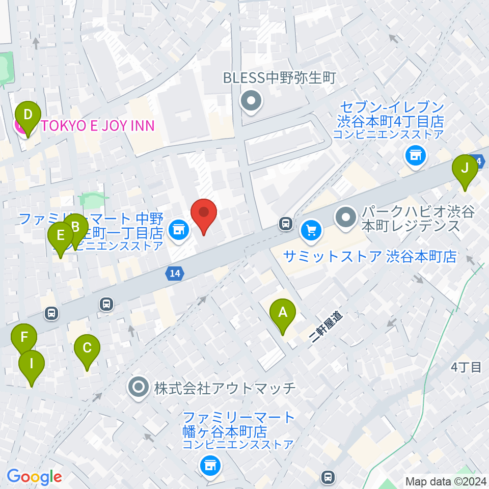 専門学校東京アナウンス学院周辺のホテル一覧地図