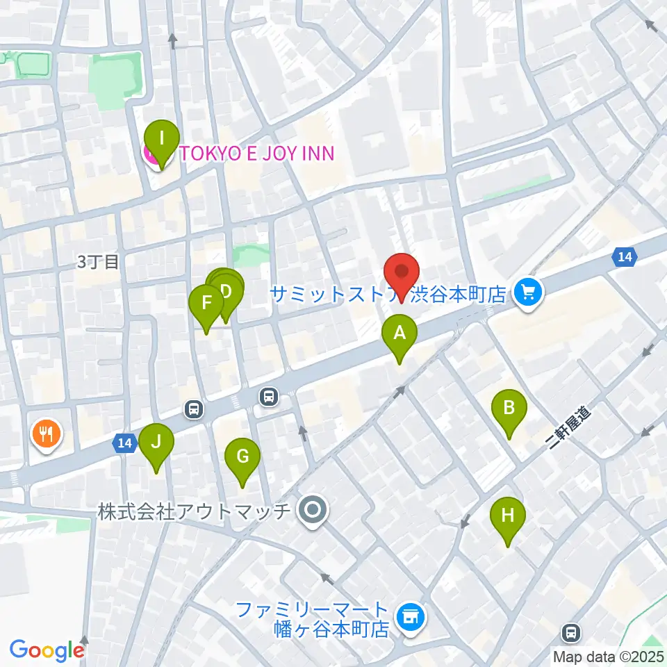 専門学校東京アナウンス学院周辺のホテル一覧地図