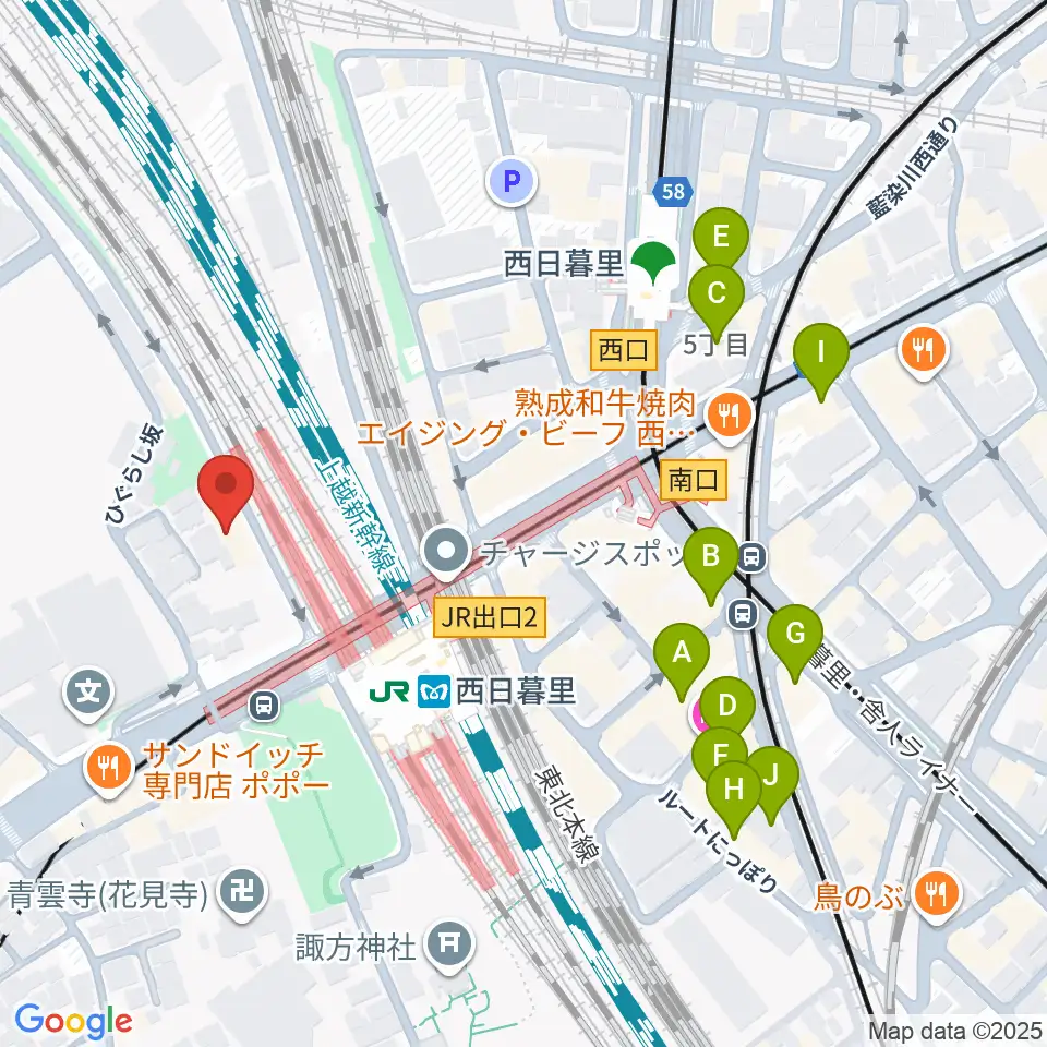 東京音楽学院 西日暮里駅前校周辺のホテル一覧地図