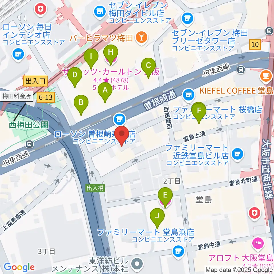 ビジュアルアーツ専門学校 大阪周辺のホテル一覧地図