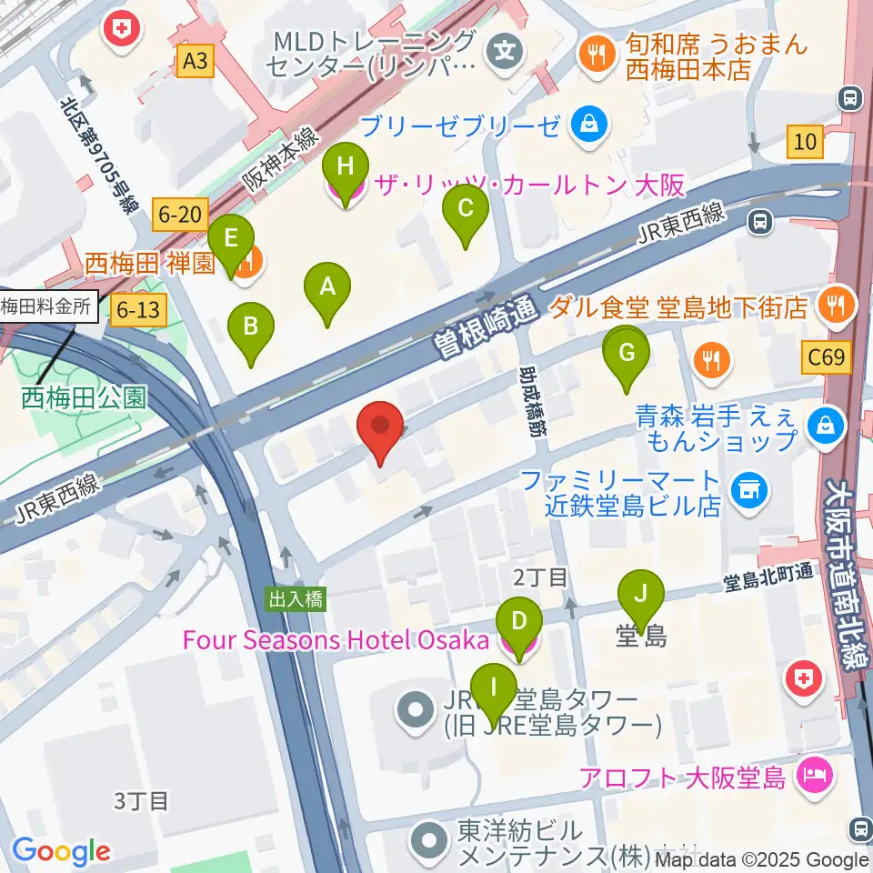 ビジュアルアーツ専門学校 大阪周辺のホテル一覧地図