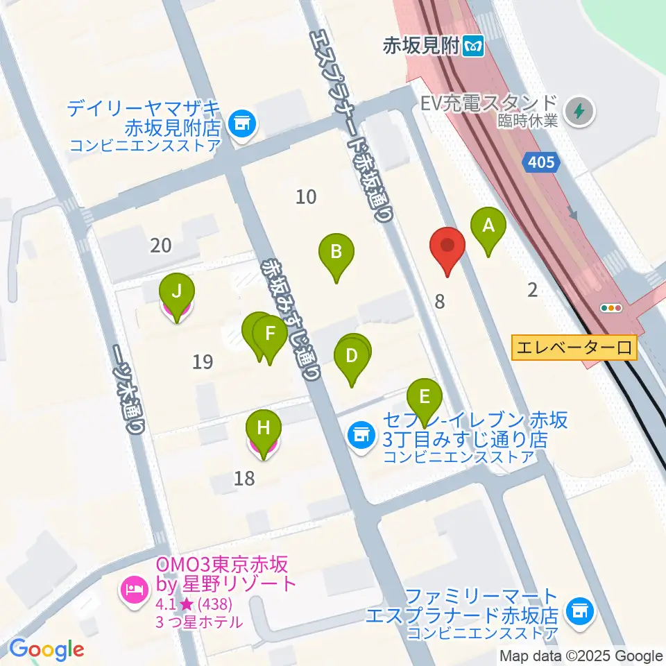ヤマノミュージックサロン赤坂周辺のホテル一覧地図