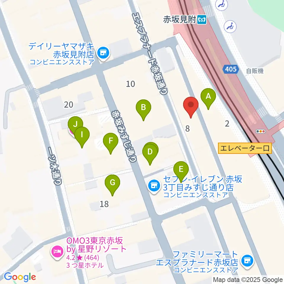 ヤマノミュージックサロン赤坂周辺のホテル一覧地図
