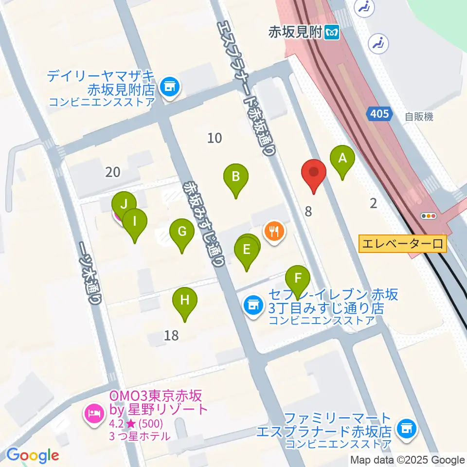 ヤマノミュージックサロン赤坂周辺のホテル一覧地図