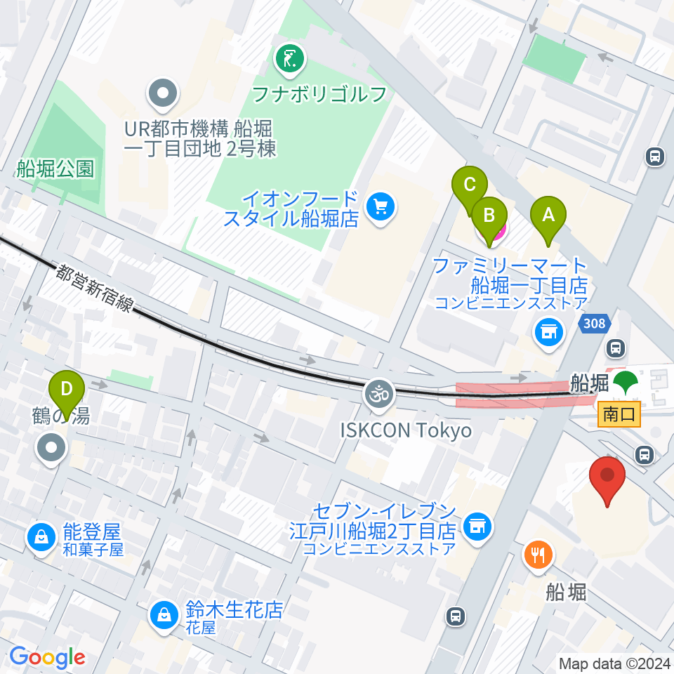 ヤマノミュージックセンター船堀周辺のホテル一覧地図