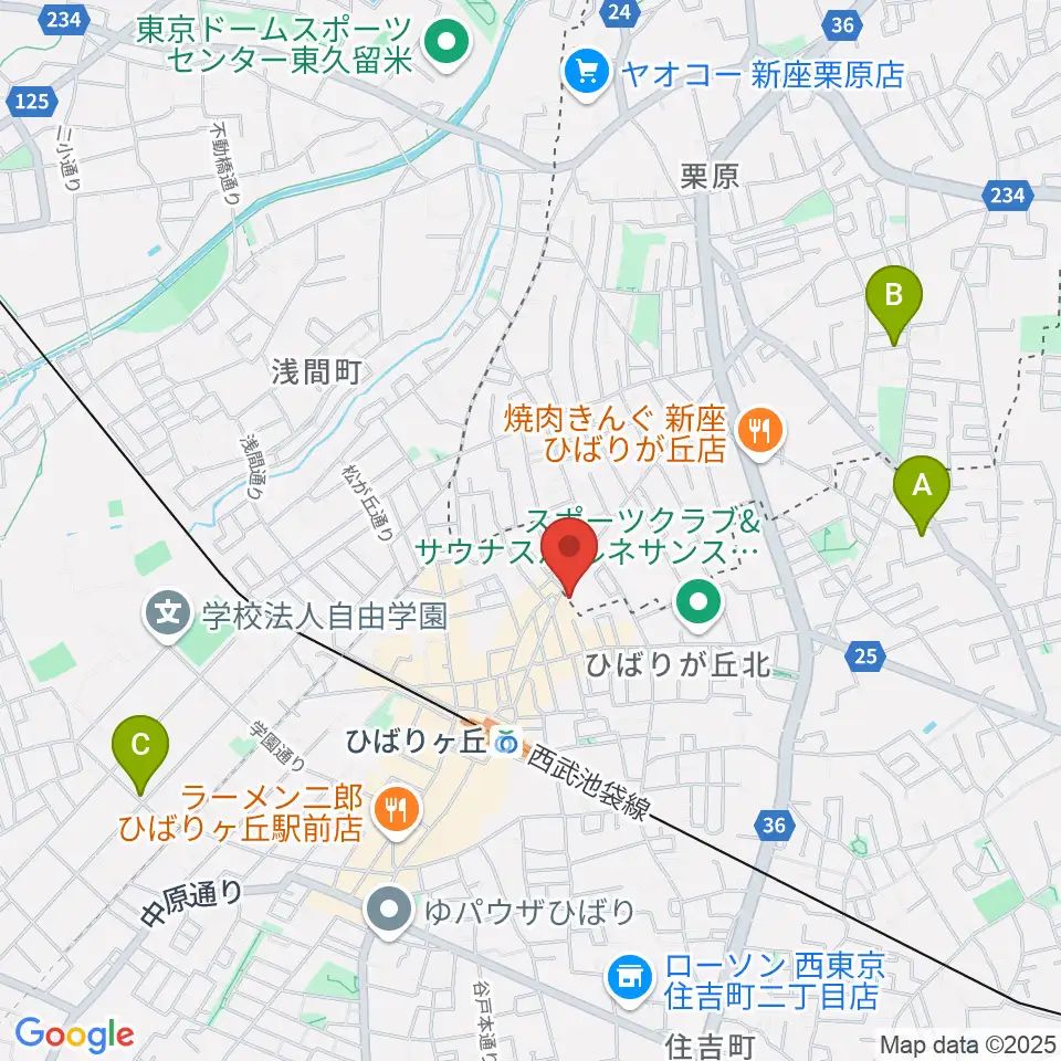 ヤマノミュージックセンターひばりが丘周辺のホテル一覧地図