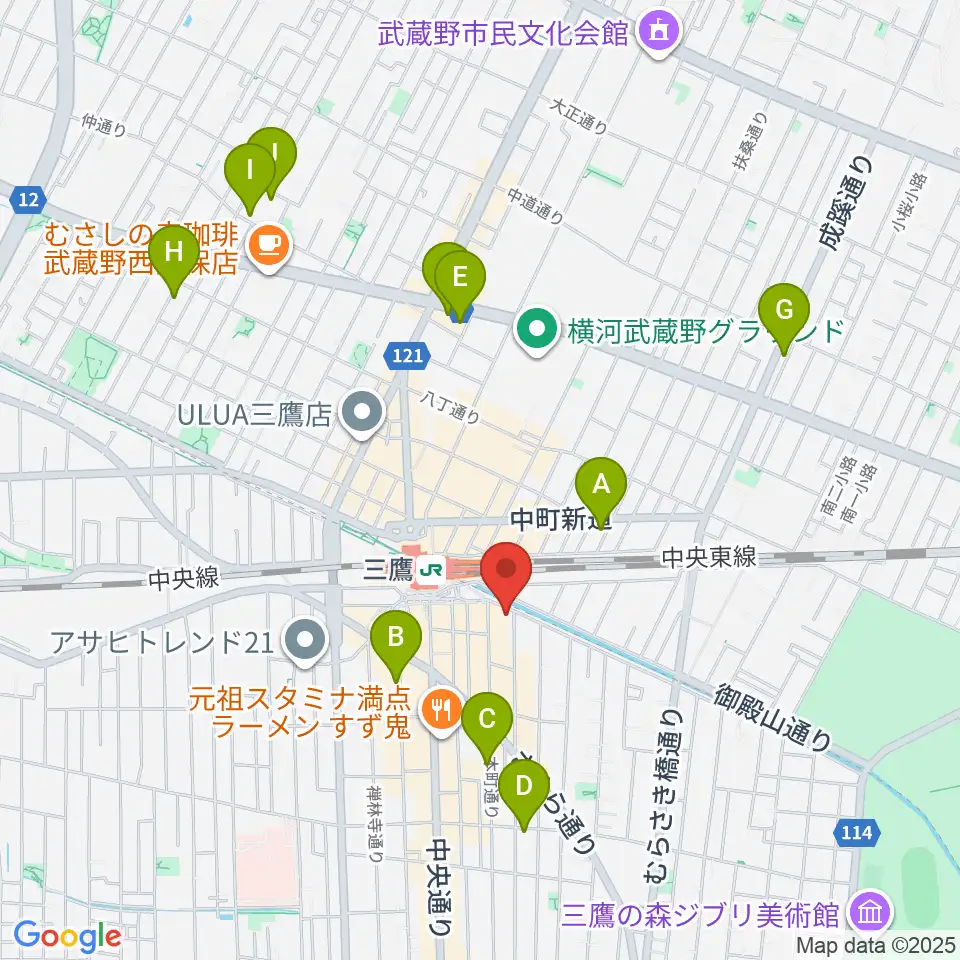 ヤマノミュージックセンター三鷹周辺のホテル一覧地図