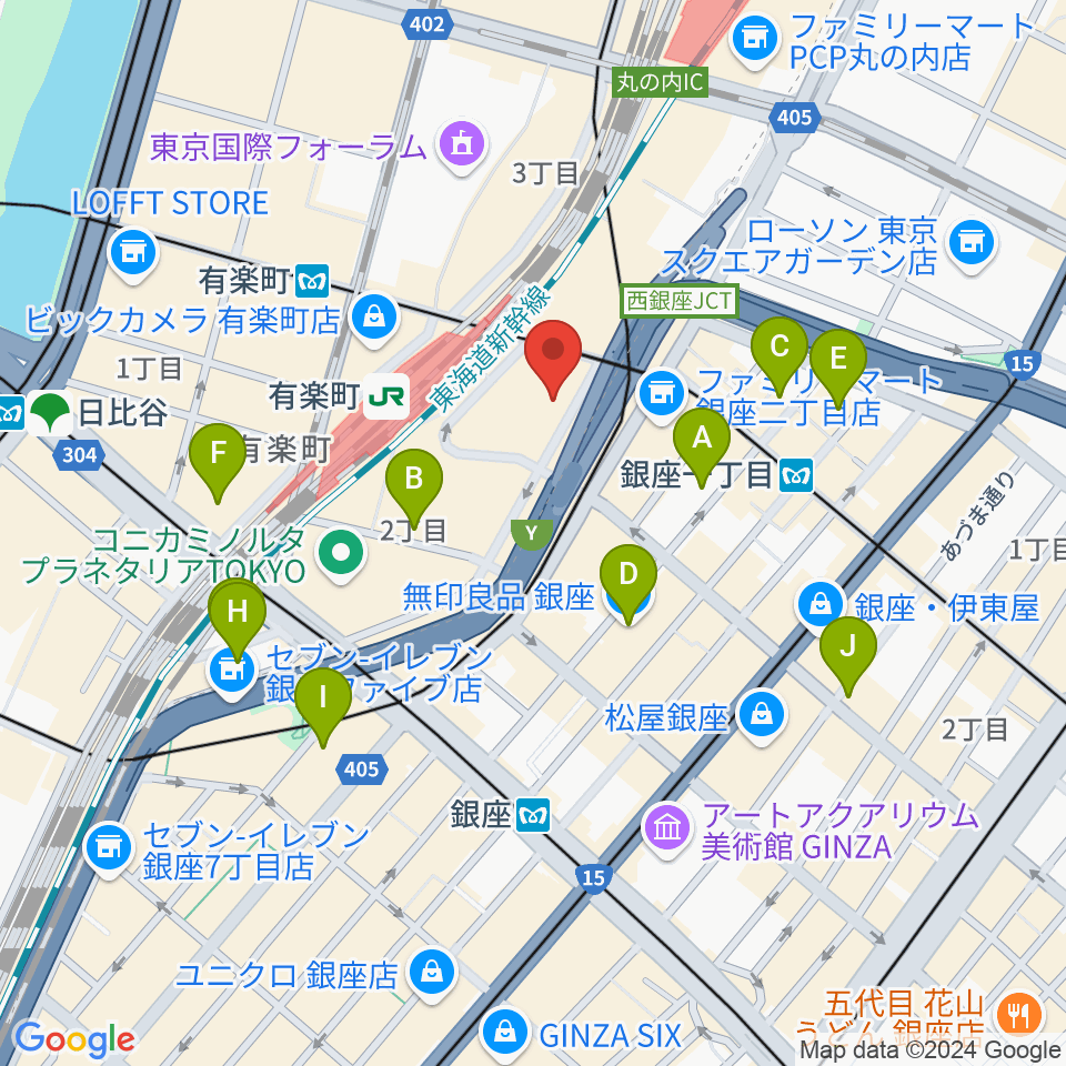 ヤマノミュージックサロン有楽町周辺のホテル一覧地図