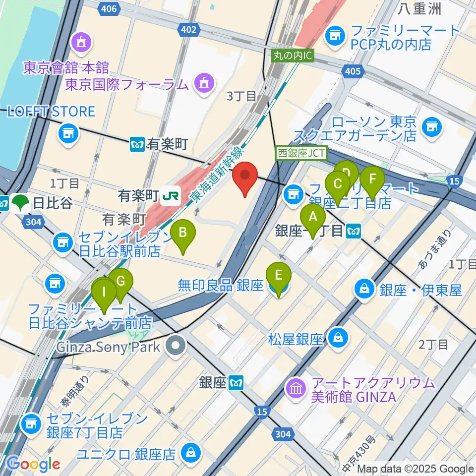 ヤマノミュージックサロン有楽町周辺のホテル一覧地図