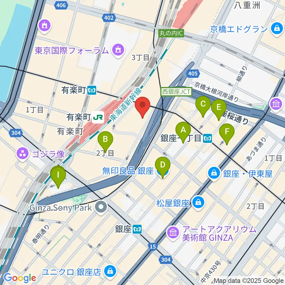 ヤマノミュージックサロン有楽町周辺のホテル一覧地図