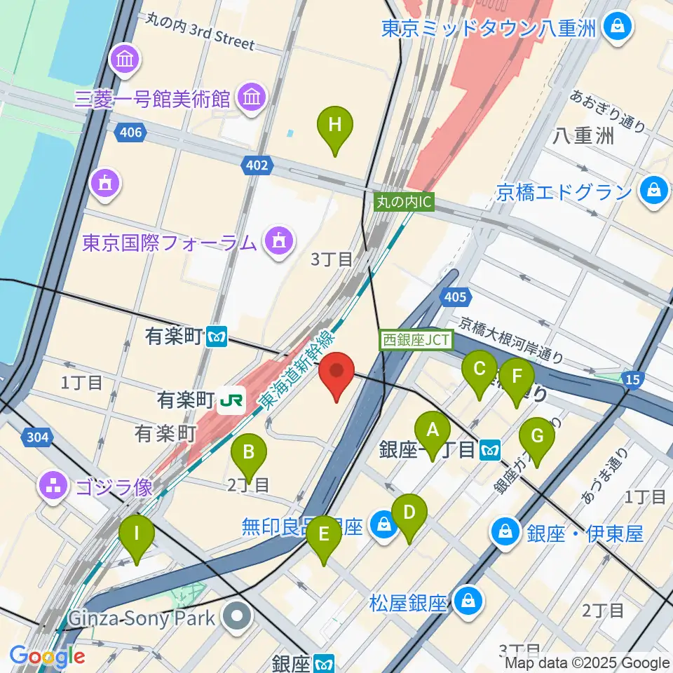 ヤマノミュージックサロン有楽町周辺のホテル一覧地図