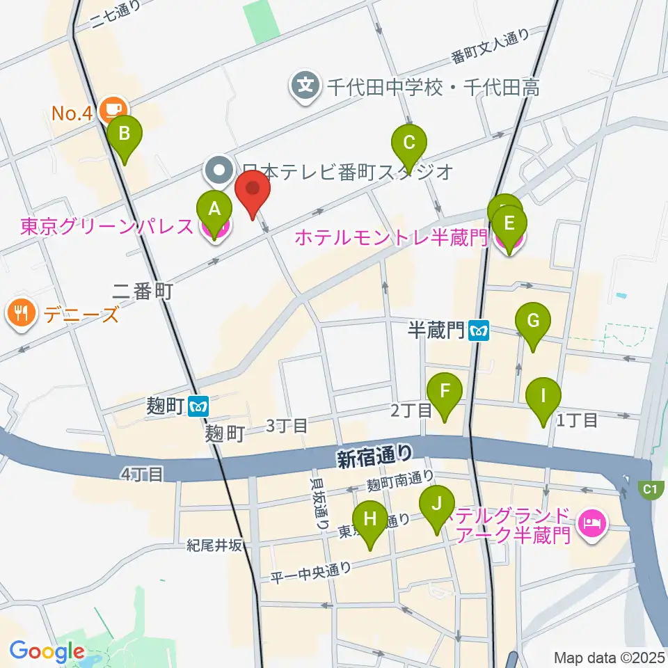青山ハープ 東京教室周辺のホテル一覧地図