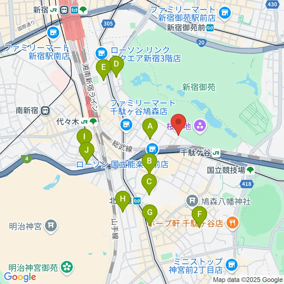 MAGICO音楽教室周辺のホテル一覧地図