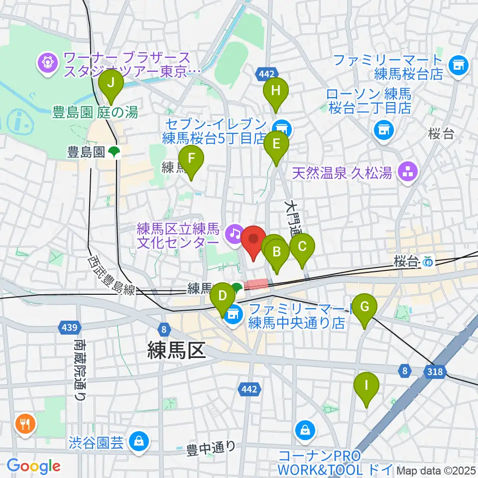練馬ポコアポコ音楽教室周辺のホテル一覧地図