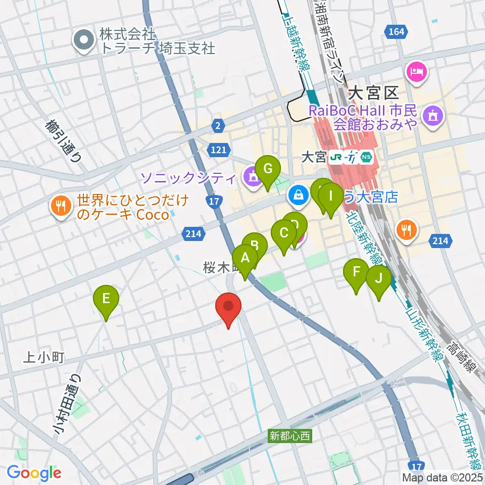 モーゼ音楽スクール周辺のホテル一覧地図