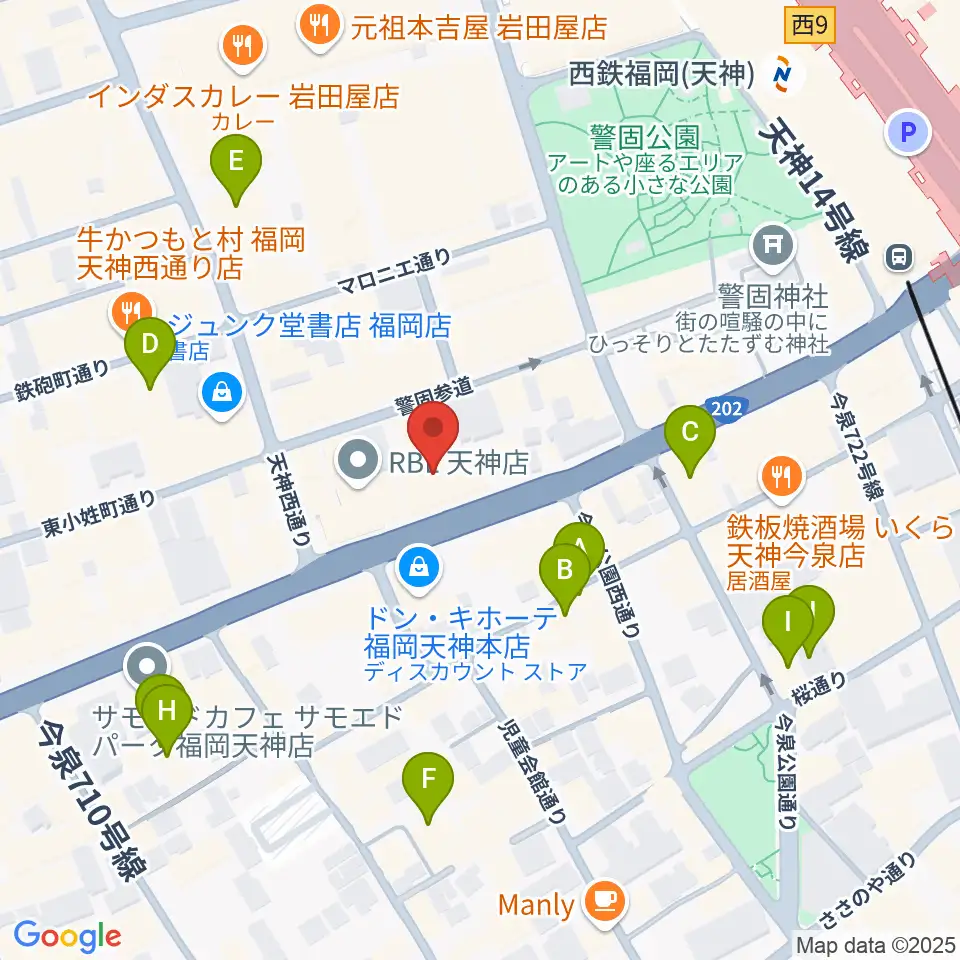 フレヴォ・リベルテ福岡周辺のホテル一覧地図