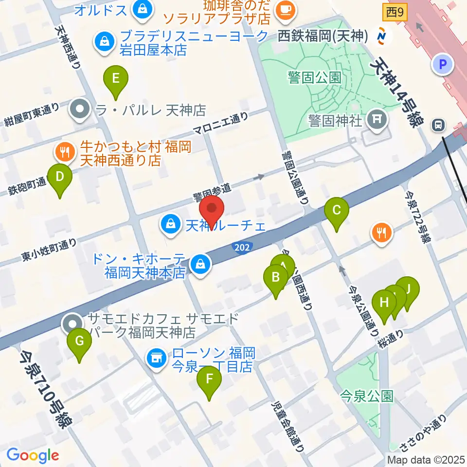 フレヴォ・リベルテ福岡周辺のホテル一覧地図