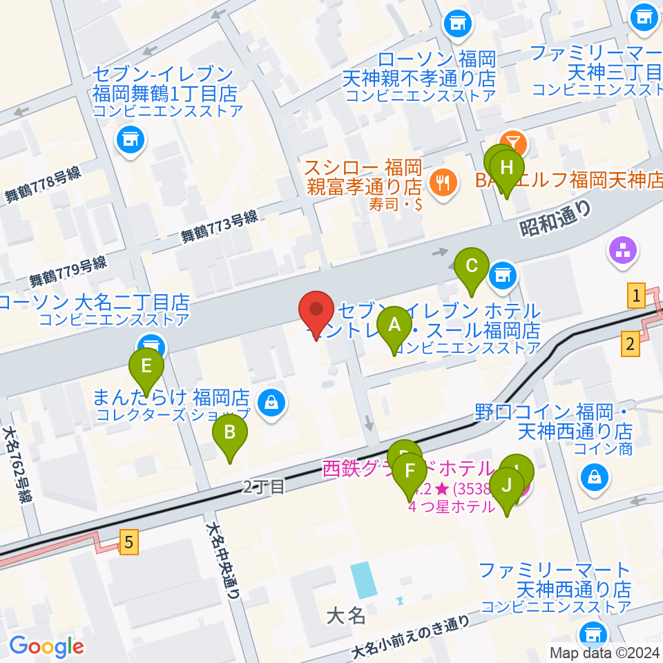 Oshiroミュージックスクール福岡校周辺のホテル一覧地図