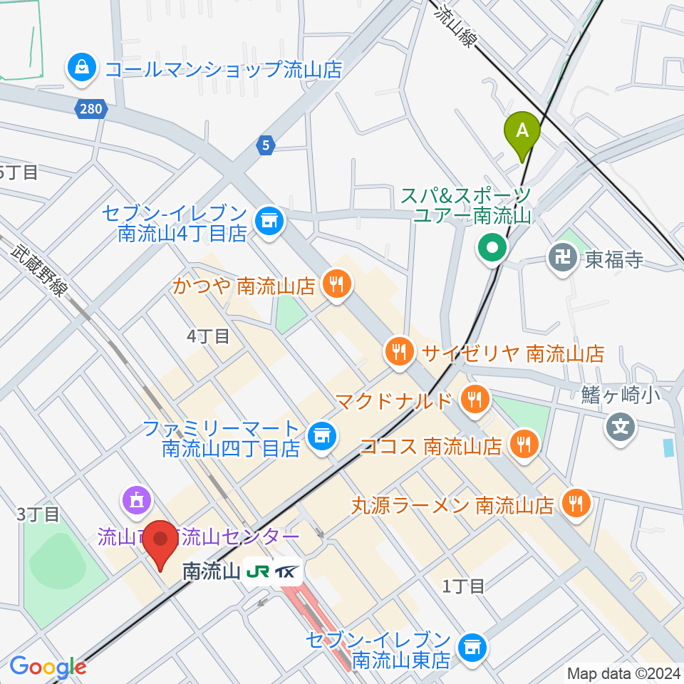 夢弦の会ギタースクール周辺のホテル一覧地図