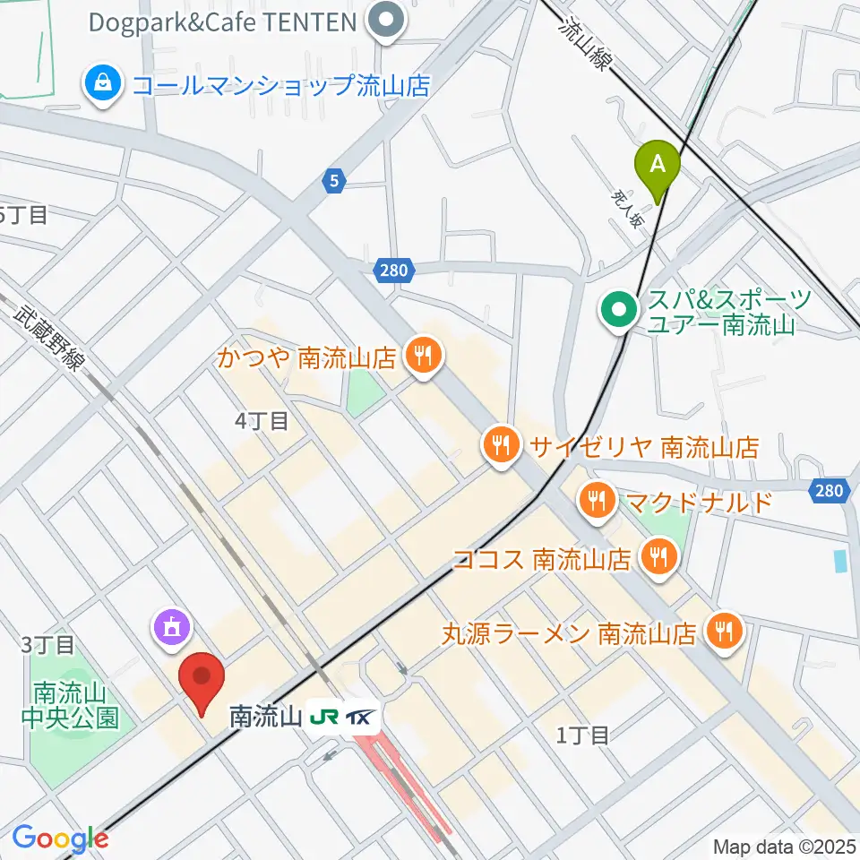 夢弦の会ギタースクール周辺のホテル一覧地図
