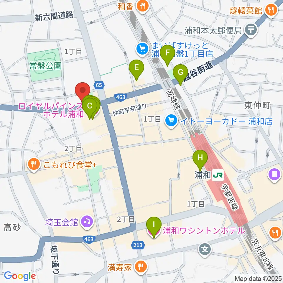 音楽教室ギターレ＆エアスト周辺のホテル一覧地図