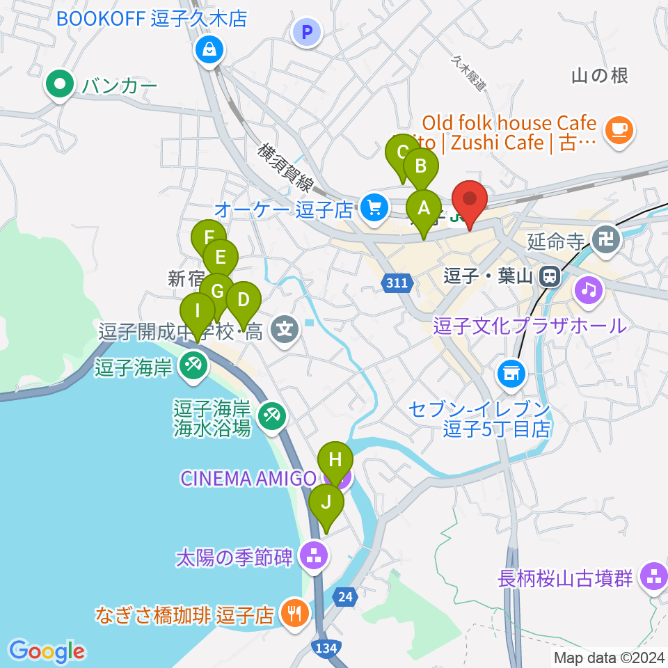 ファンデーク音楽院周辺のホテル一覧地図