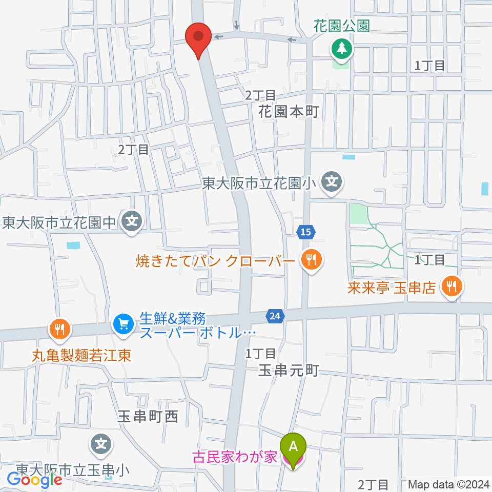 東大阪音楽学院周辺のホテル一覧地図