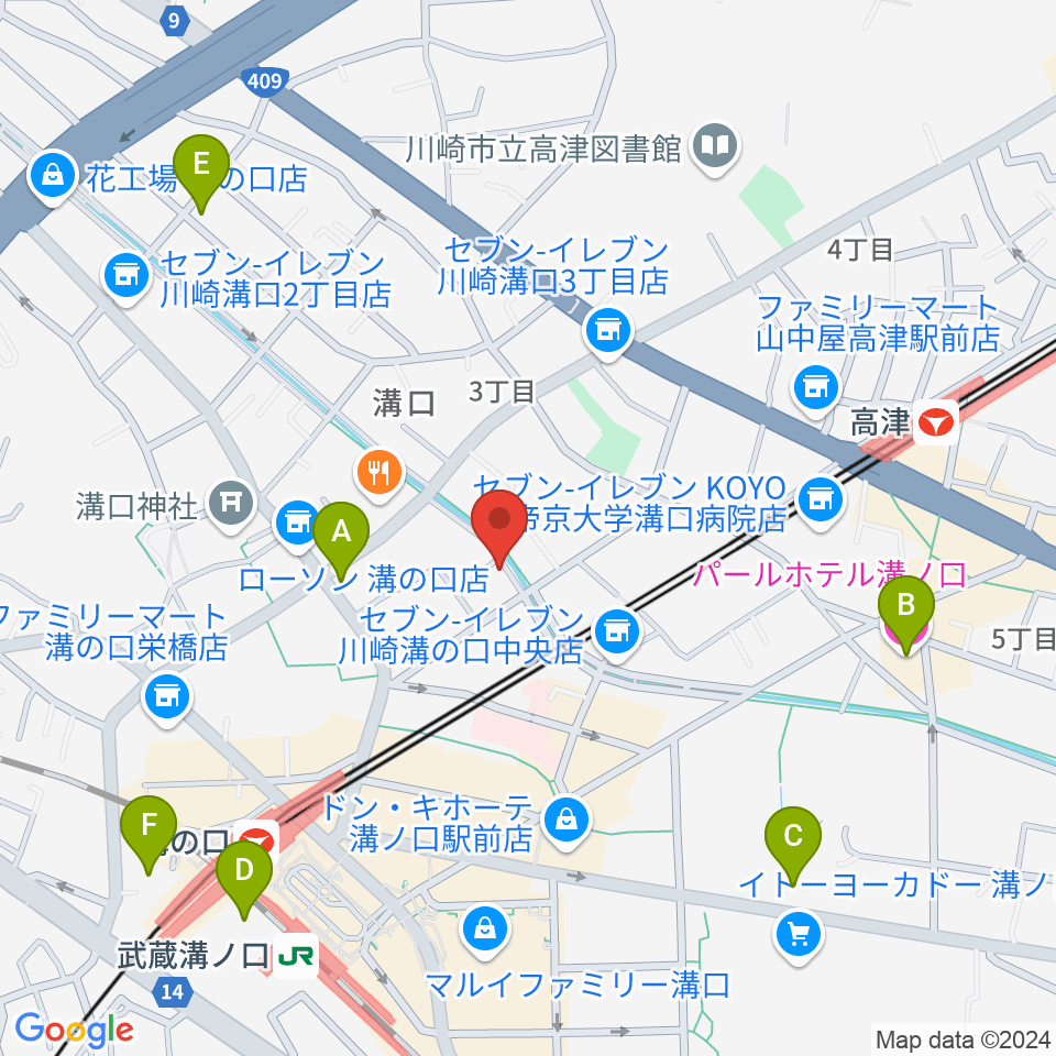 928ギター教室周辺のホテル一覧地図